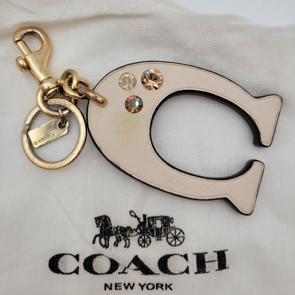 Coach "C" Bag Charm /Key Ring, EUC